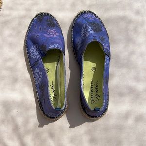 Gudrun Sjoden Lavender Floral Canvas Espadrilles